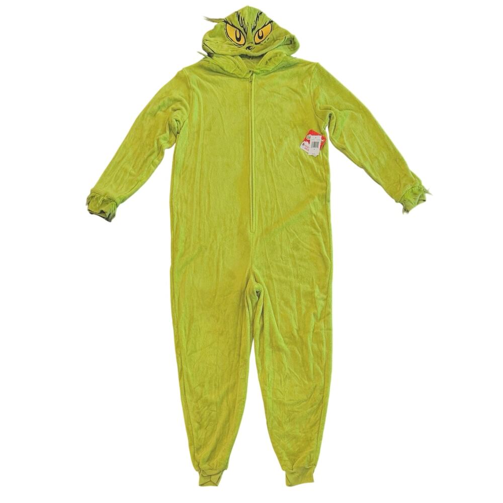 New The Grinch Dr. Seuss Adult Medium Unisex One Piece Christmas Pajamas New